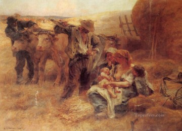 Francés 1844a 1925La Famille SnD 1908 escenas rurales campesino Leon Augustin Lhermitte Pinturas al óleo